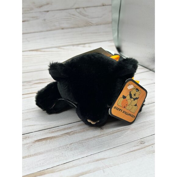 Snuggie Toy 10" Halloween Black Cat Orange Bow Plush Stuffed Animal NWT - Picture 1 of 12